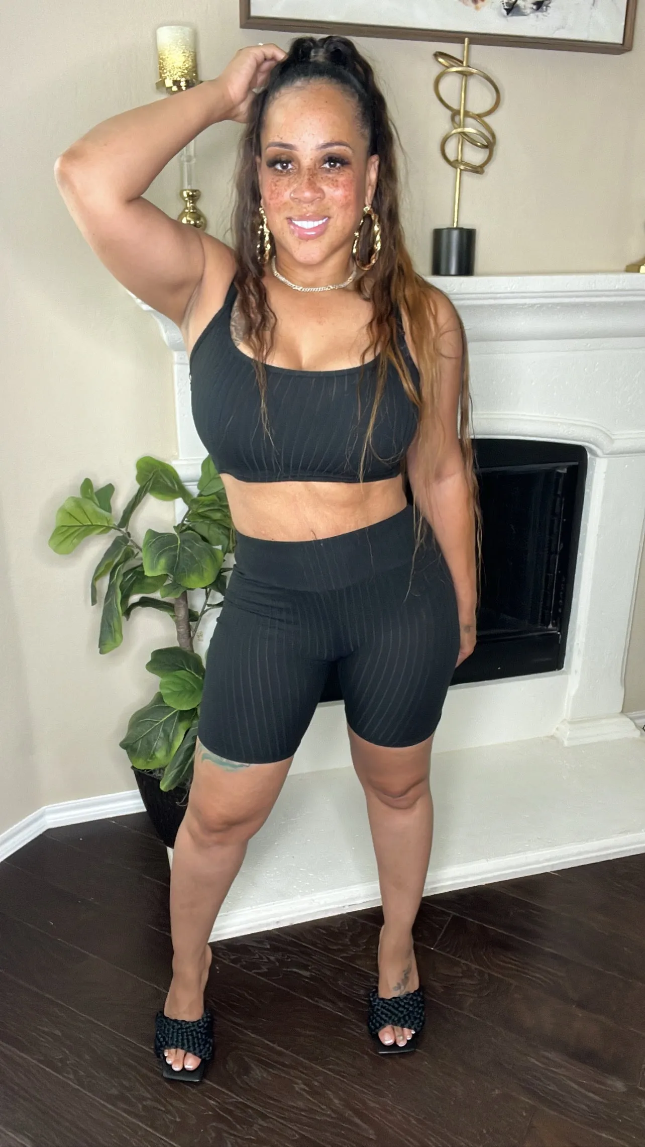 2pc Biker Shorts Black