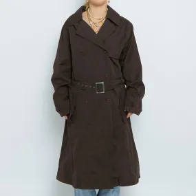 Brown Long Trench Coat - UK 14
