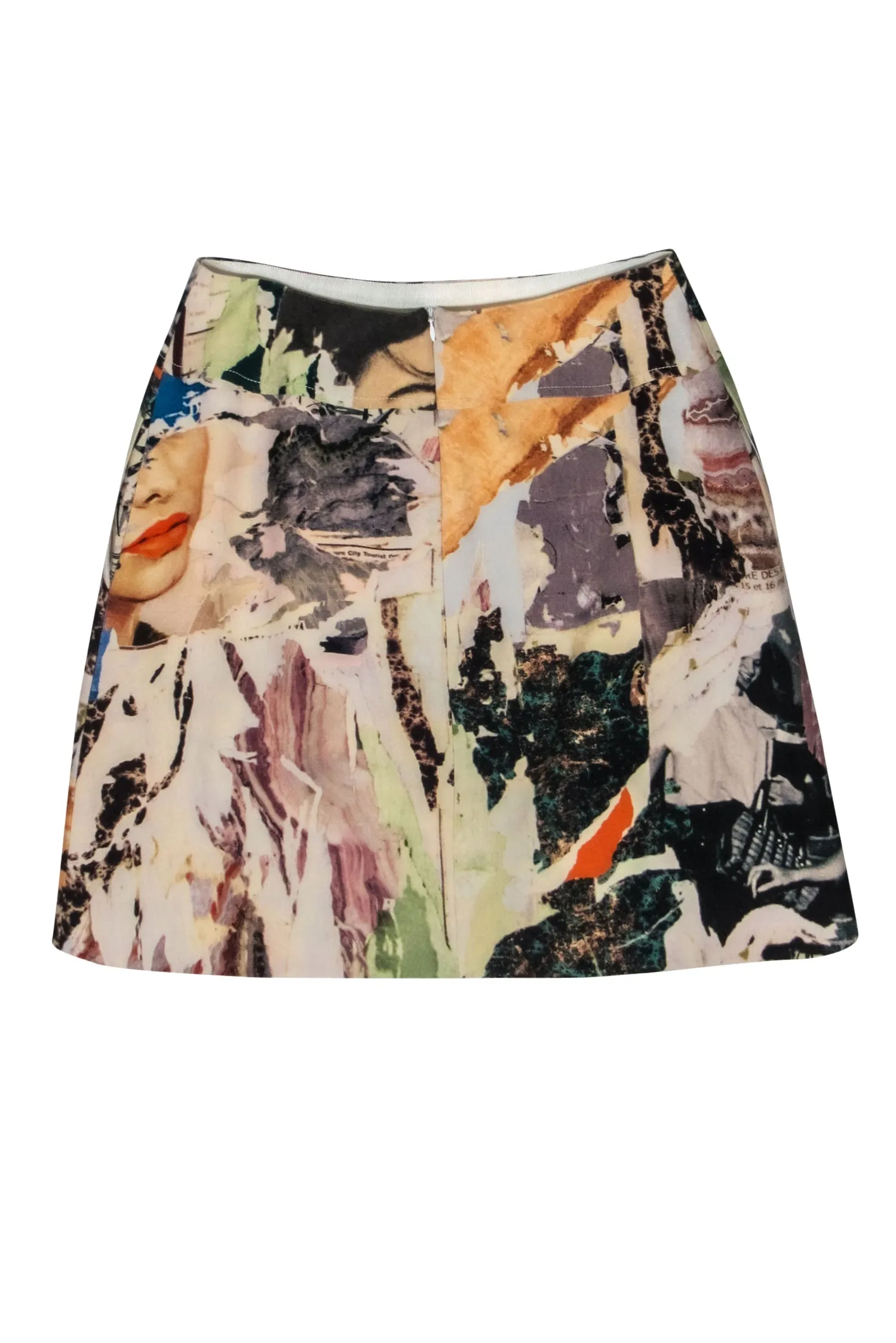 Carven - Magazine Collage Printed A-Line Skirt Sz 10