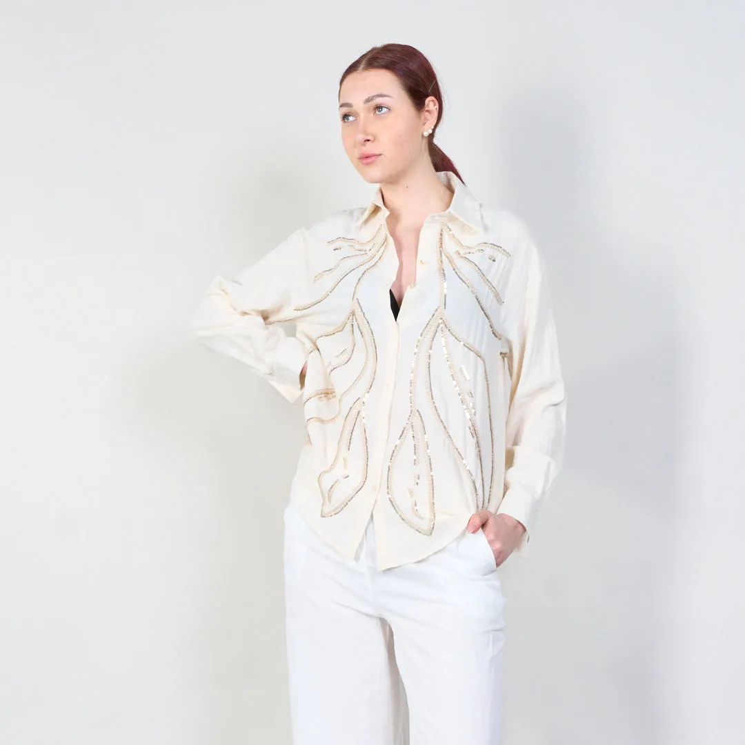 Embellished button-down shirt with elegant details wholesale
