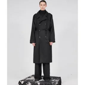 FLARE UP (フレアアップ)     Oversized Raglan Trench Coat - Black (FL-020)