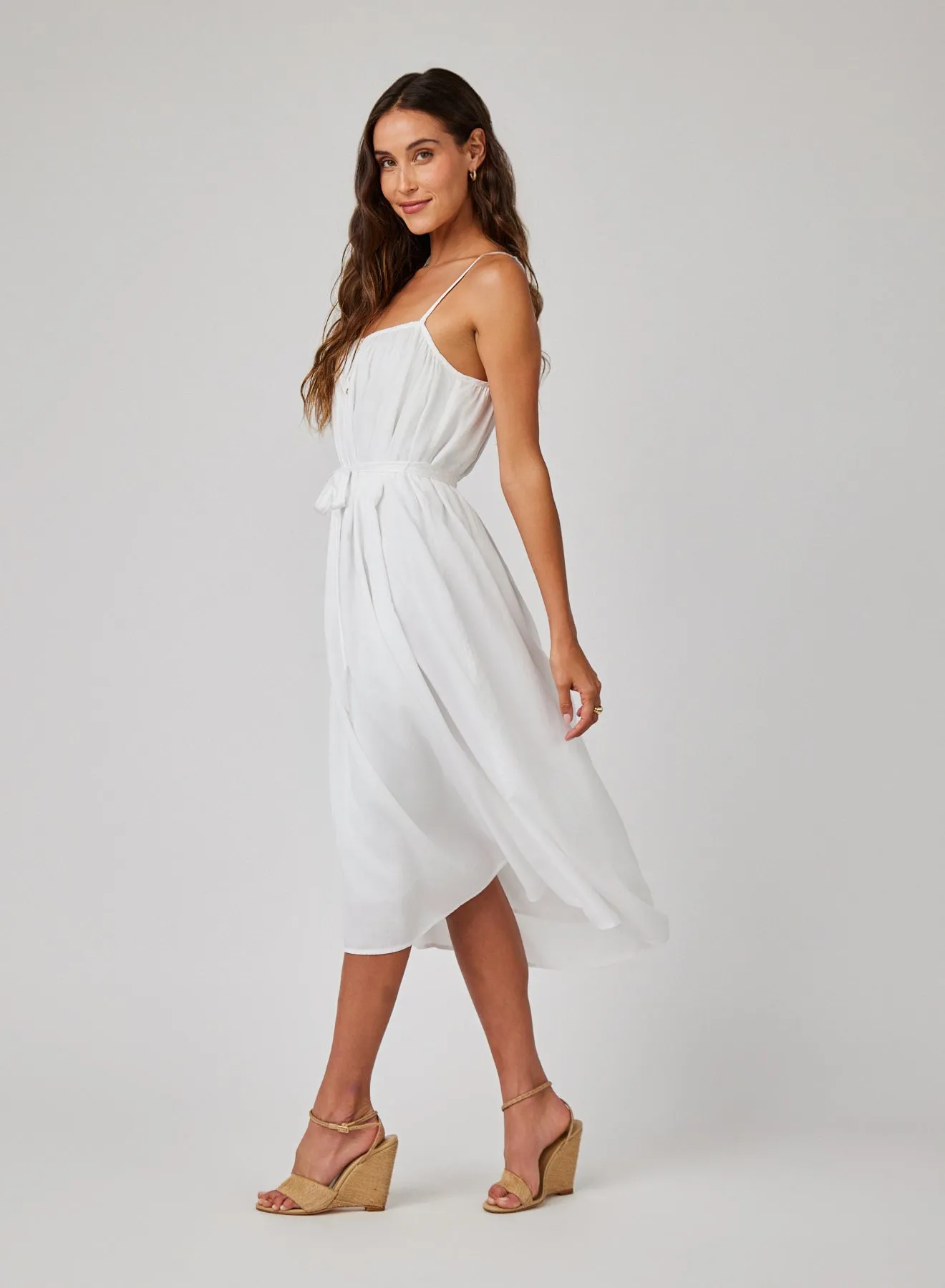 Flowy Cami Maxi Dress - White