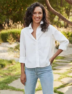Frank & Eileen - Silvio Untuckable Button-Up Shirt in White Superluxe