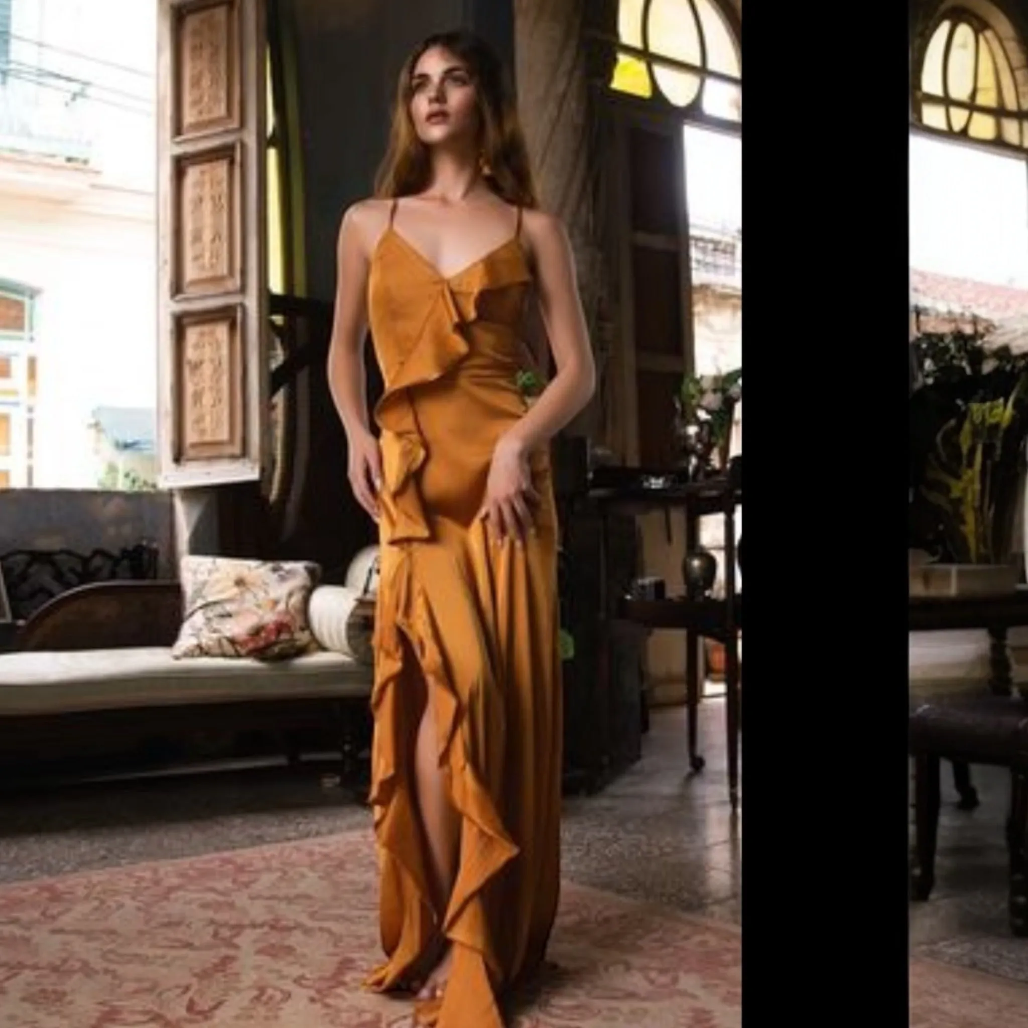 Golden Hour Ruffle Maxi Dress