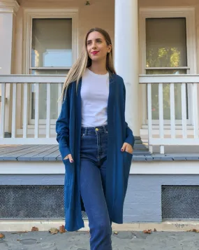 MEROKEETY Open Front Ribbed Knit Cardigan