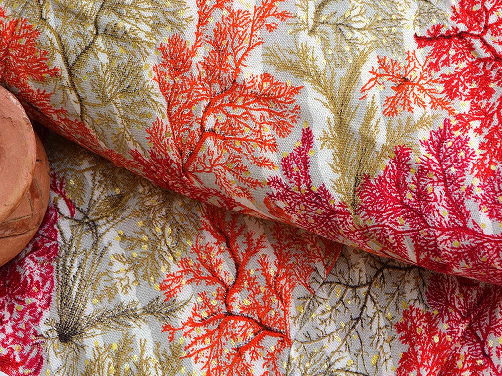 Multicolor Autumn Season Traditional Digital Print Cotton Rayon Fabric