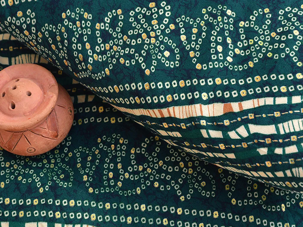 Multicolor Dark Greenish Bandani Digital Print Cotton Rayon Fabric