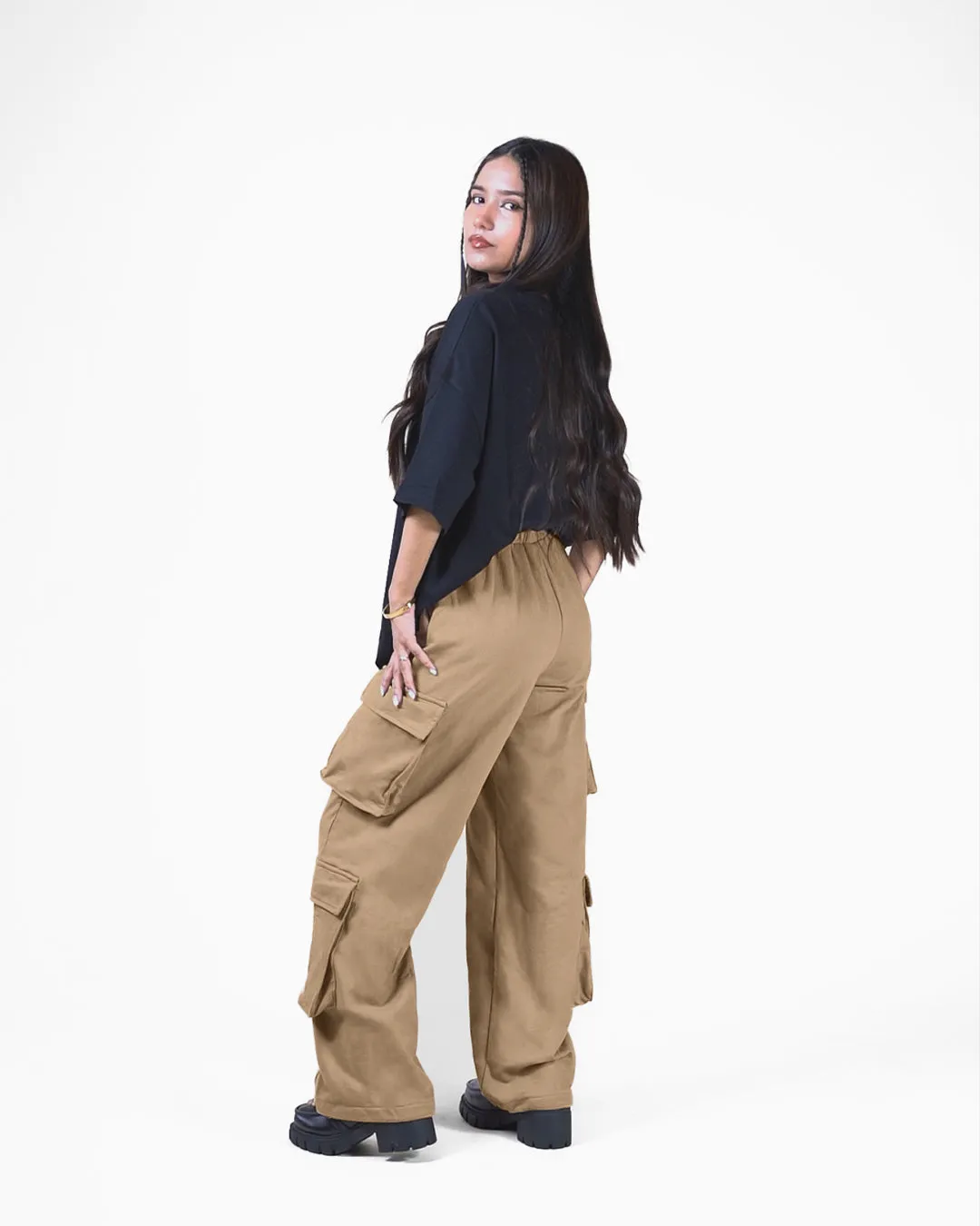 Multipockets Style Drawstring Cargo In Minimal Brown