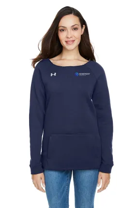 Under Armour Ladies Hustle Fleece Sweatshirt, Navy [GuidePoint Security]