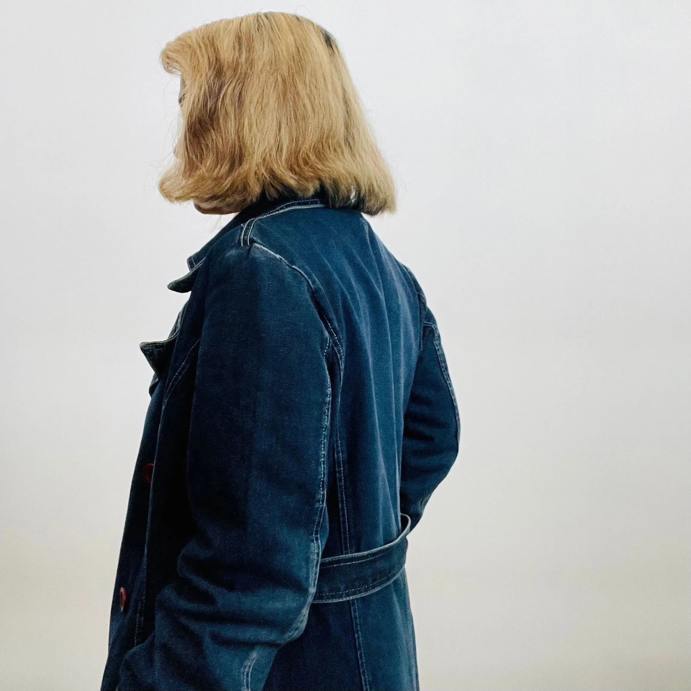 Y2K Denim Belted Trench Coat